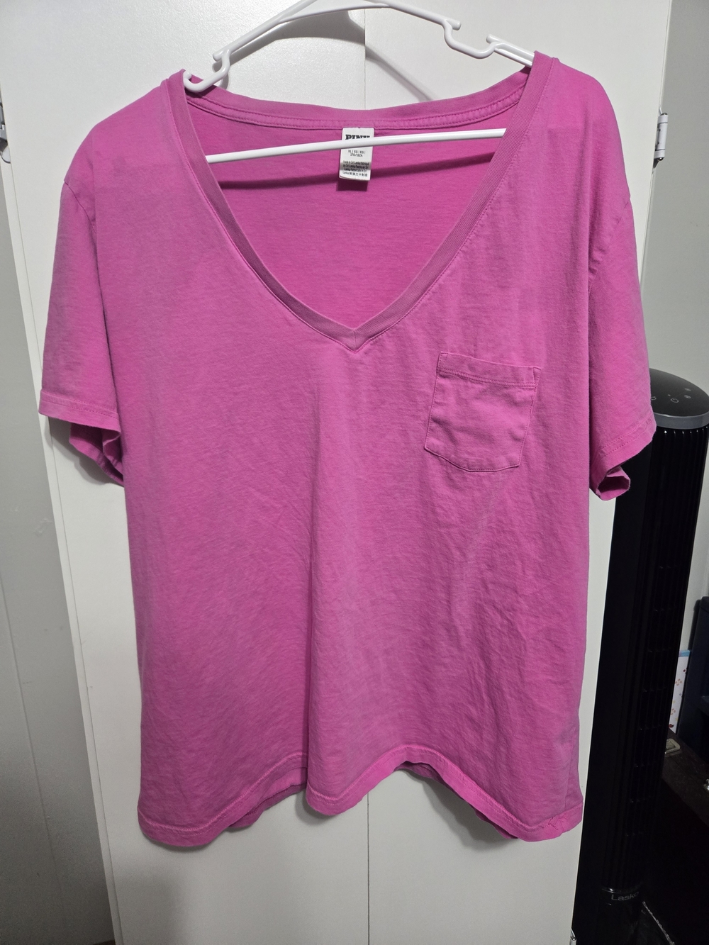 Bright Victoria's Secret Pink V-Neck Pocket Tee